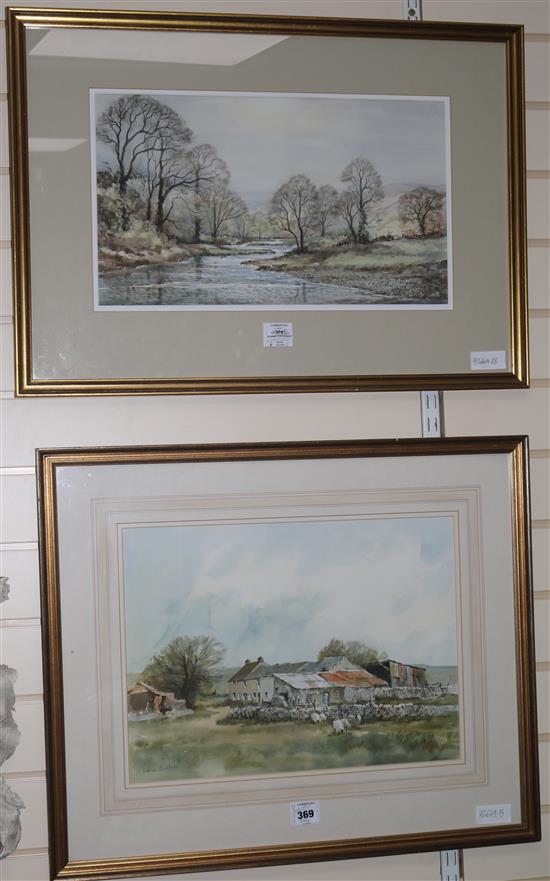 Valerie Batchelor, watercolour, Near Movey Ash, Derbyshire, signed, 33 x 45cm. Robert Luckhurst,